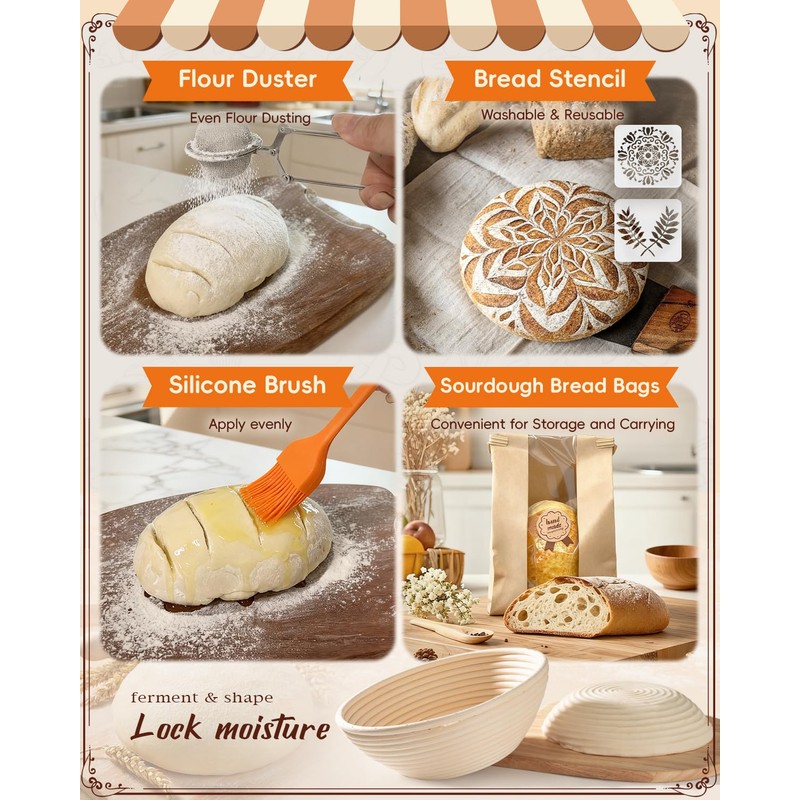 RYMTOX Complete Sourdough Starter Kit with Manual | Easy to