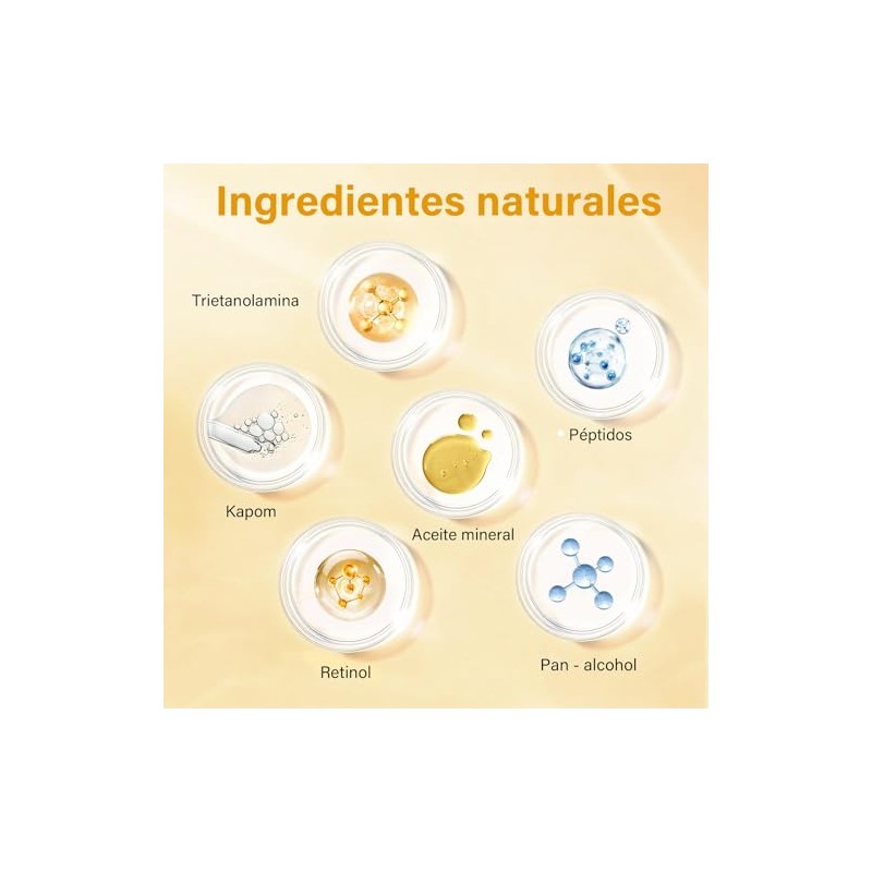 Sérum Facial Retinol 0.5% 30ml, Con Ácido Hialurónico y Péptidos
