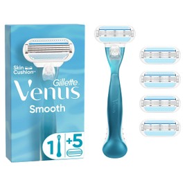Gillette Venus Gillette Venus Smooth Rasierklingen für Rasierer Damen, 5 Ersatzklingen für Damenrasierer + Handstück, Blau
