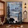 Rustic Forest Bear Shower Curtain Cabin Farmhouse Animal 70x70 inch