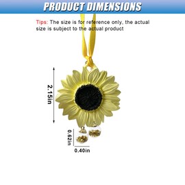 GAOLAOSY Sunflower Car Hanging Ornament, Cute Car Rear View Mirror Charm, Lovely Floral Pendant for Women Girl, Auto Interior Aesthetic Decoration Accessories for Most Vehicles (Style6)