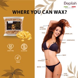 Depilah Brazilian Hot Film Wax Gold - 500 Gram Golden Stripless Wax