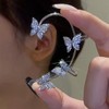 2Pcs Gold Butterfly Ear Cuff for Women Silver Wrap Crawler