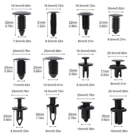 ePathChina 240Pcs Durable Bumper Retainer Clips Car Plastic Rivets Fasteners Push Retainer Kit Fit for Ford/Toyota/Chrysler with Most Popular Sizes Auto Push Pin