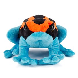 Zappi Co Plush Children's Stuffed Soft Cuddly Plush Toy-Part of Safari Animals Collection, Perfect for Kids (20cm Depth)(Poison Dart Frog Orange/Blue)
