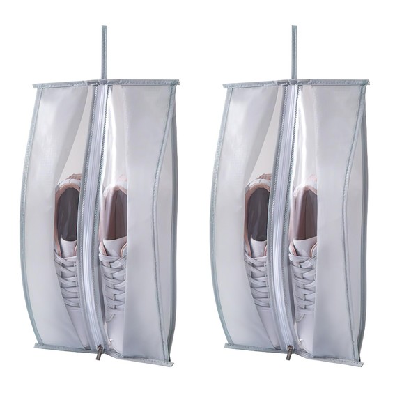 wilcractk 2 Stück Schuhbeutel, Wiederverwendbare PVC Schuhbeutel Reise, Staubdichte Aufbewahrungstasche
