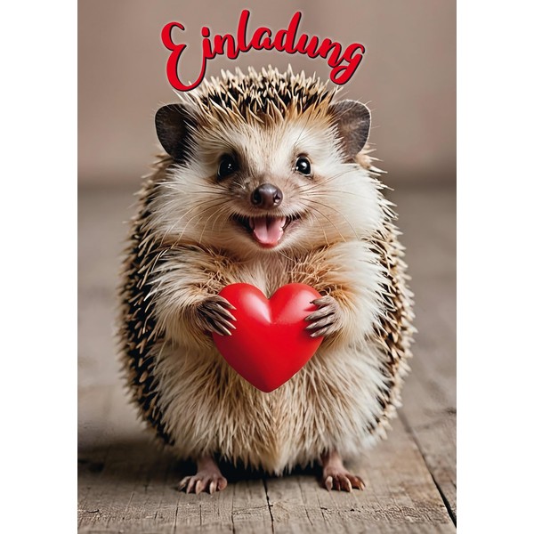 Edition Colibri 10 Hedgehog Invitations for Birthday, Cute Party Invitations,