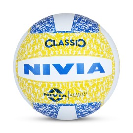 Nivia Classic Rubber Volleyball | Color: Multicolor | Size: 4 | Material: Rubber | Ideal for Training/Match | 32 Panels | Hand Stitched Construction | Bladder Butyl | Suitable for: All Indoor Surface