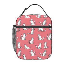 ainori - Fiambrera reutilizable para mujeres adultas, bolsa de almuerzo con aislamiento, bolsa de poliéster para picnic, trabajo, viajes, playa o senderismo, forro resistente al agua (rosa)