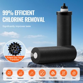 Happybuy Gravity-fed Water Filter System, 2.25G 304 Stainless-Steel Countertop System, It's a Water Filtration System That Reduces Lead and up to 99% of Chlorine