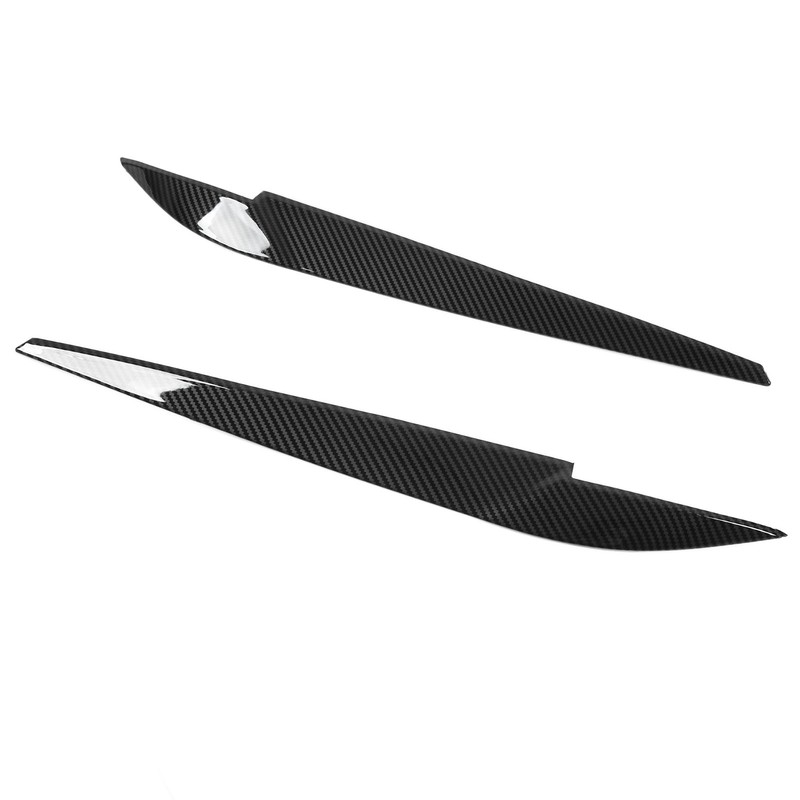 Pair Left Right Headlight Eyebrow Car Light Eyelids Carbon Fiber