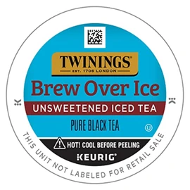 Twinings Brew Over Ice Unsweetened Black Iced Tea K-Cup Pods for Keurig, Caffeinated - 12 Count