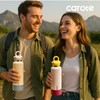 CAROTE 2-Pack Insulated Stainless Steel Water Bottles, One Click Open