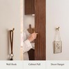 1 Pack Solid Brass Brushed Cabinet Hook Drawer Pull Knob