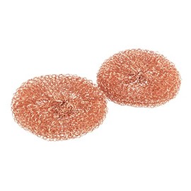 WENKO Cobi Pads Set of 2 Copper Cleaning Sponge, Brown, 9 x 2,2 x 9 cm