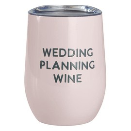 Santa Barbara Design Studio Wine Tumbler with Lid Stainless Steel Insulated Wedding Collection Stemless Wine Glass Tumbler, 12-Ounce, Wedding Planning Wine