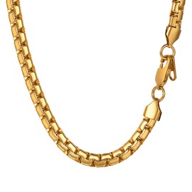 Round Chain Layering Layered Necklace Men Jewelry Gold Chain 18K Plated Statement Necklace