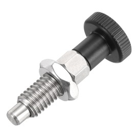 PATIKIL Push Fit Ball Nose Spring Plunger, M8x1.25 Spring Return Knob Plunger 304 Stainless Steel Retractable Coarse Thread Index Plunger for Industrial Equipment