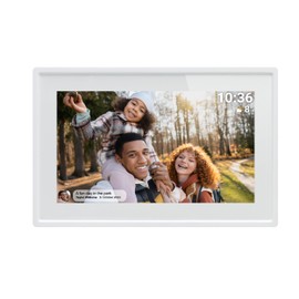 Denver PFF-725W Digital Wi-Fi Picture Frame - 7 Inch IPS Touch Screen, 8GB Memory, MicroSD Slot, Frameo App, Timer Function, Includes Table Stand, White