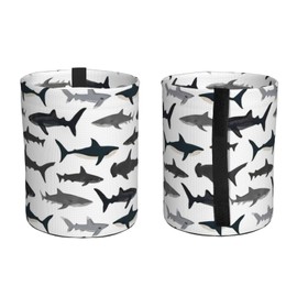 GYLILI Sharks Nautical Boys Car Trash Can Leak Proof Hanging Waterproof Garbage Can Multipurpose Trash Bin for Car SUV Front Seat Headrest Collapsible and Portable Storage Pocket