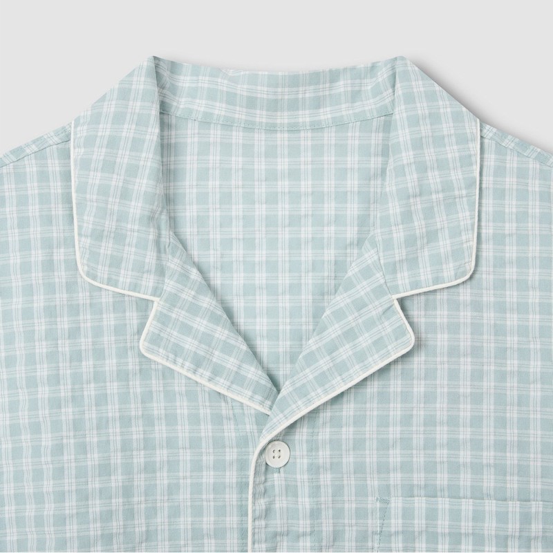 JAJU [JAJU] ★Online Exclusive★ Men's Seersucker Check 5-Part Pajama Set_Light