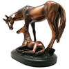 Treasure of Nature Bronze Mom & Baby Horse Sculpture Statue,