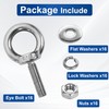 SRZTXU 16 Pack M8 Stainless Steel Eye Bolts with Nuts