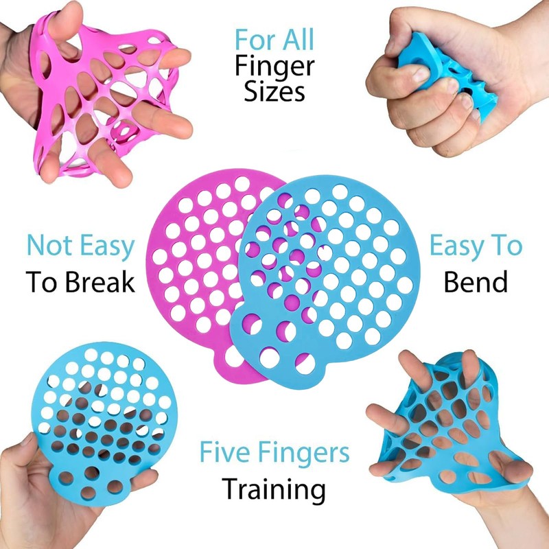 2Pcs Grip Strength Trainer,Finger Stretcher,Hand Strengtheners,Hand Exercise Web with Various