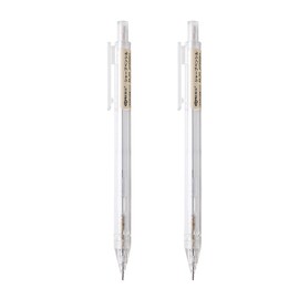 Akkerds Mechanical Pencil, Simple, Clear Lever, 0.02 inches (0.5 mm), Push, Pack of 2