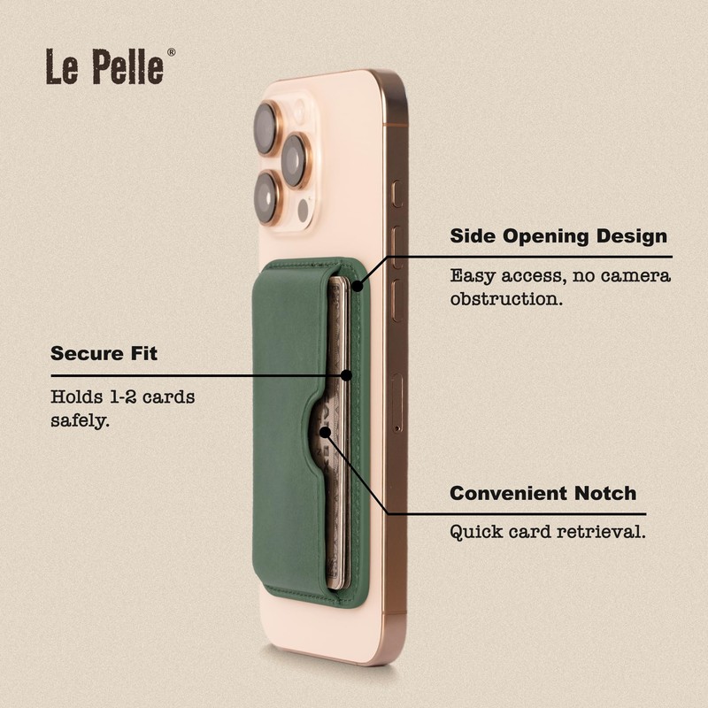 Le Pelle Card Wallet, Emerald Green, Classic