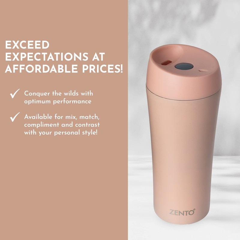 Zento Stainless Steel Vacuum Tumbler–350ml for Coffee, Tea or Water,