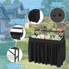 SHAREWIN Double-Layer Ice Cooler Folding Table, Party Chilling Table with