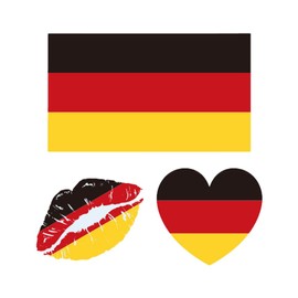ZKGYUS 30 Sheets of Germany Flag Tattoo Stickers, German Decoration, Temporary Tattoo Set, for German Unity Day, Football Olympia, Party Decoration