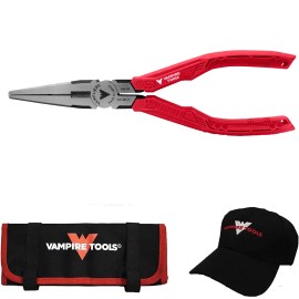 VamPLIERS VT-001-7LNPC VAMPLIERS 7.5" Long Nose Pliers Screw Extractor w/ Tool Pouch & Cap