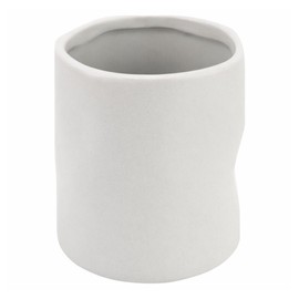 Jean & Len Portaspazzolino in robusta gres porcellanato, ideale anche per trucchi o come portapenne, design minimalista in sobrio tono beige, 8,3 x 10 cm
