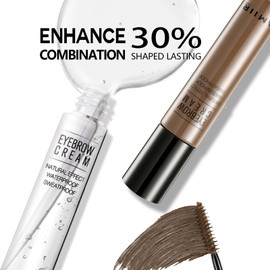 AMIIR Eyebrow Mascara, Eyebrow Tint, Waterproof, Sweatproof, Transparent, Eyebrow Coat, Eyebrow Mascara, Eyebrow Mascara, 5 Colors, Set of 2 (#102 Natural Brown)