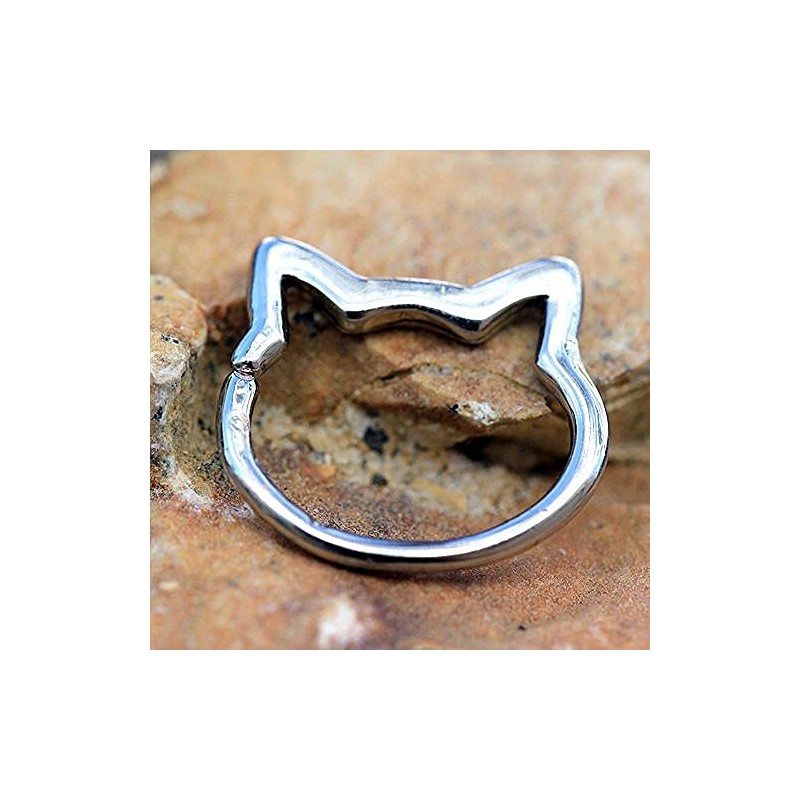 Pierced Owl 316L Stainless Steel Cat Face Seamless Bendable Cartilage