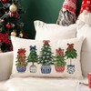 Christmas Blue Porcelain Lumbar Pillow Cover 12x20 Inch 1 Piece