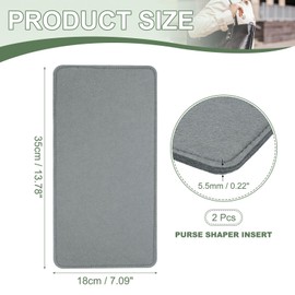 YELARXI Felt Base Shaper, Bag Bottom Shaper Purse Organizer Insert, Handbag Organizers Arc Corner Liner Board Insert, 13 x 3 Inch Fit for Purse Tote Bag Handbag Women (2 Pack, Cement Gray)