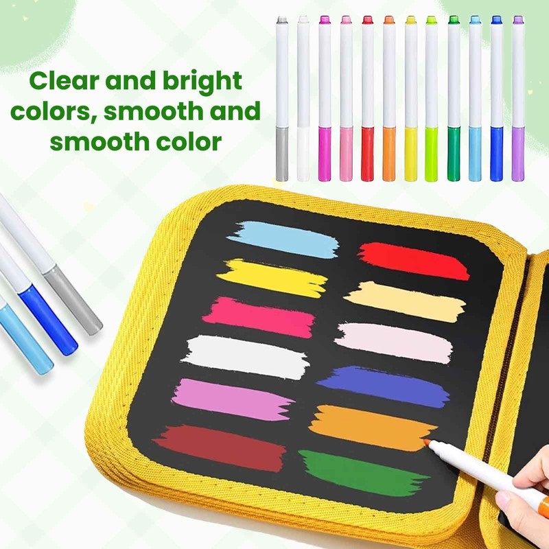 Portable Graffiti Drawing Board, Wipe Clean Colouring Book for Children