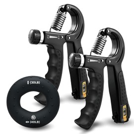 FUNFLEX Hand Trainer, Finger Trainer, Grip Strength Trainer, Set of 2, 5-60 kg, Adjustable Resistance Forearm Trainer, Grip Ring, Finger Strength Grip Trainer, Fitness Strength Training for Hand
