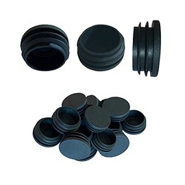 Round Tubing Plug Cap, 1-1/2 Inch POCADOM 16Pcs Tubing End Cap Plastic Plugs Chair Glide Insert Finishing Plug, Black