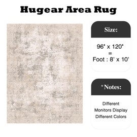 HUGEAR 8x10 Beige Modern Abstract Washable Area Rug for Living Room