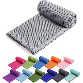 Yoga Towel Nonslip Mat-Sized Soft Absorbent Microfiber Foldable Washable for Hot Yoga Pilates Gym Class Office Picnic Camping with Storage Bag