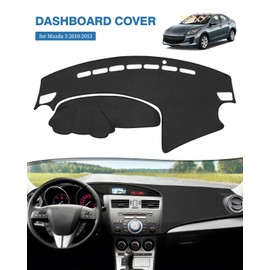 FIILINES Dash Cover Fit for Mazda 3 2010-2013 Accessories Dashboard Mat Cover for Mazda 3 Accessories Dash Mat Sunshade Nonslip Mesh Protector No Glare Black