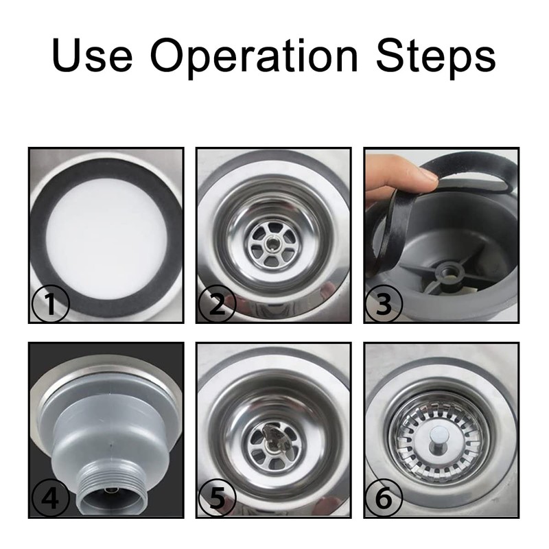 Kitchen Sink Drain Strainer Assembly Stainless Steel Sink Basket Strainer