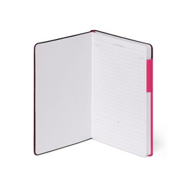 Legami - My Notebook, Raspberry, Medium, FSC Certified Paper, 192 Pages, Soft Cover, Elastic Closure, Double Bookmark, 13 x 21 cm