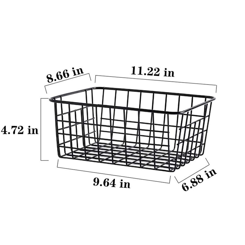 LeleCAT Wire Baskets with Handles Wire Storage Organizer Bin Baskets,