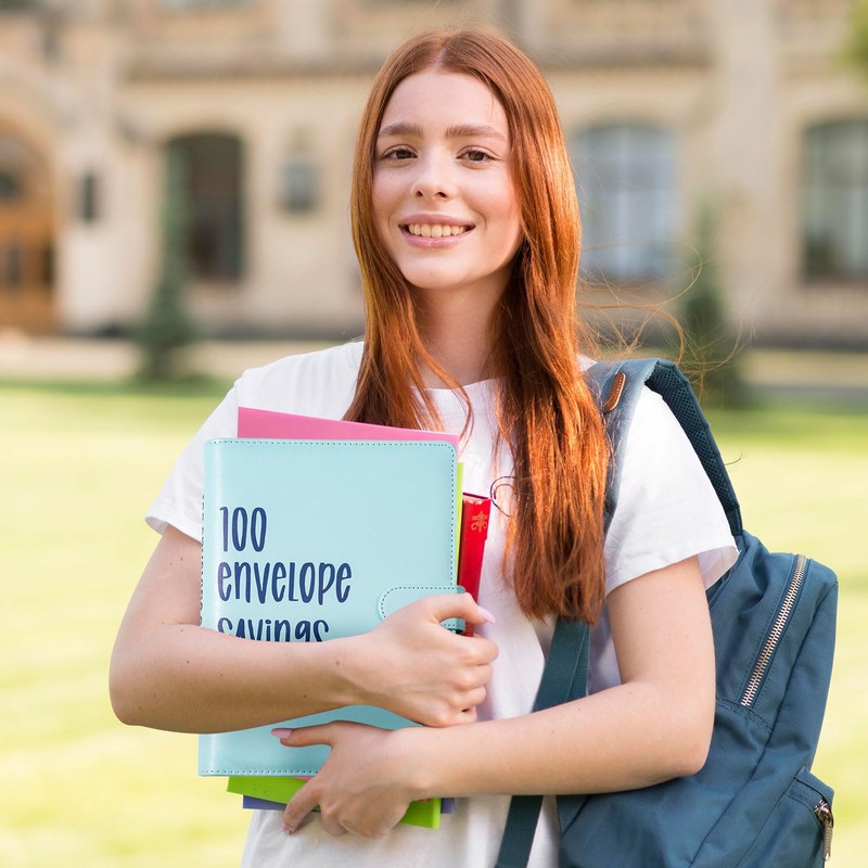 100 Envelopes Saving Challenge Envelope Saving Challenge Folder Blue Savings