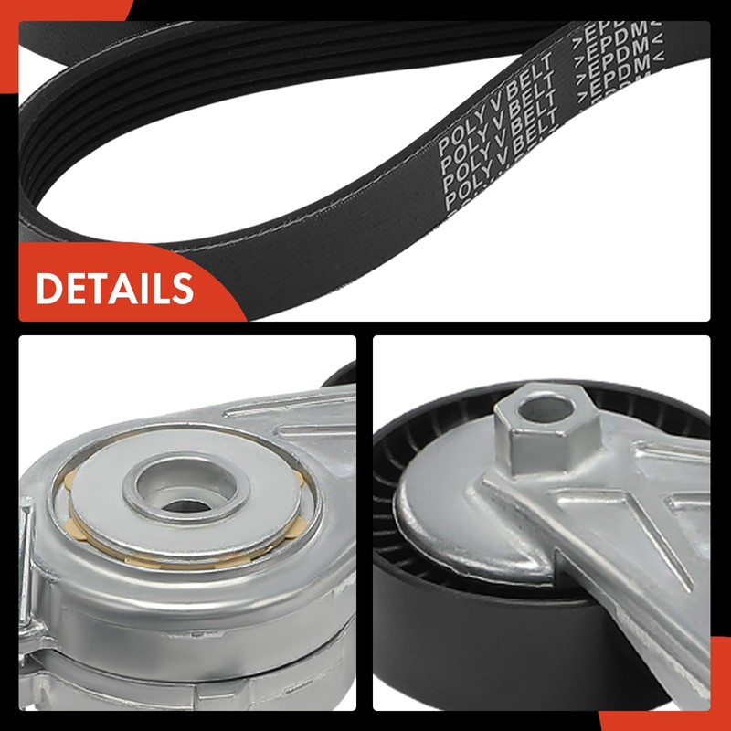 A-Premium Engine Serpentine Belt Drive Kit Compatible with Cars -